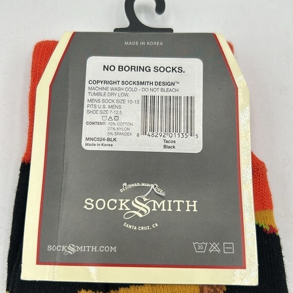 Sock Smith Men's Taco Socks One Size New with tags! - Picture 5 of 5